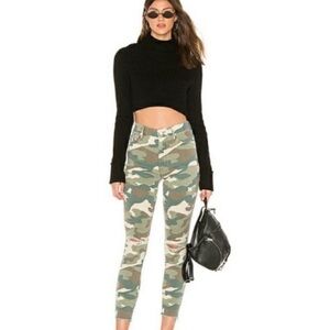 Mother camo high rise jeans